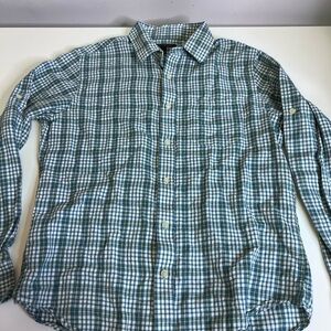 Banana Republic Men's Green Checkered Shirt